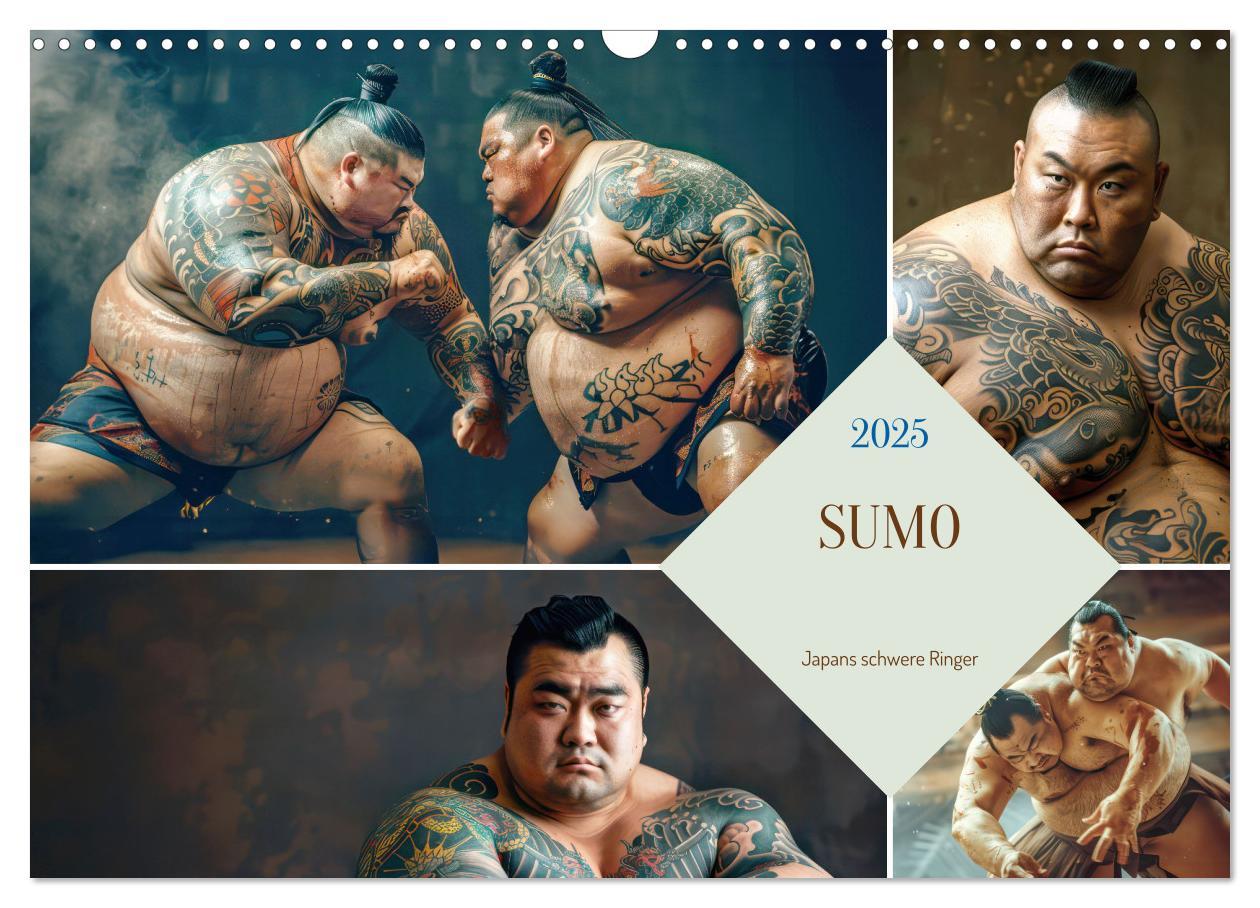 Cover: 9783383809682 | Sumo - Japans schwere Ringer (Wandkalender 2025 DIN A3 quer),...