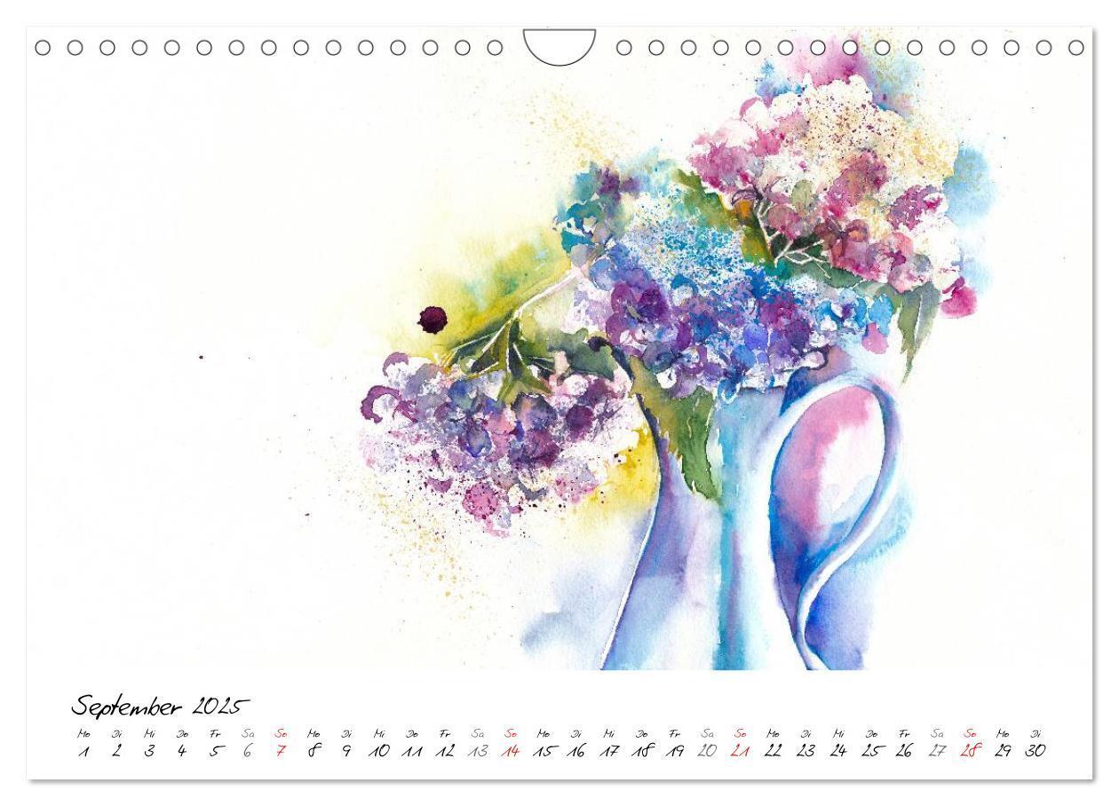 Bild: 9783435502851 | Blumen Blüten Aquarelle (Wandkalender 2025 DIN A4 quer), CALVENDO...