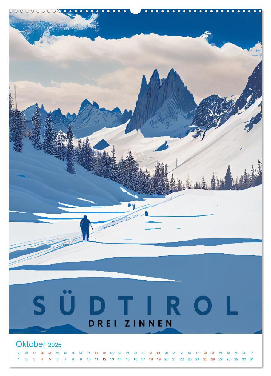 Bild: 9783435885350 | Südtirol - Old School Poster Style (Wandkalender 2025 DIN A2 hoch),...