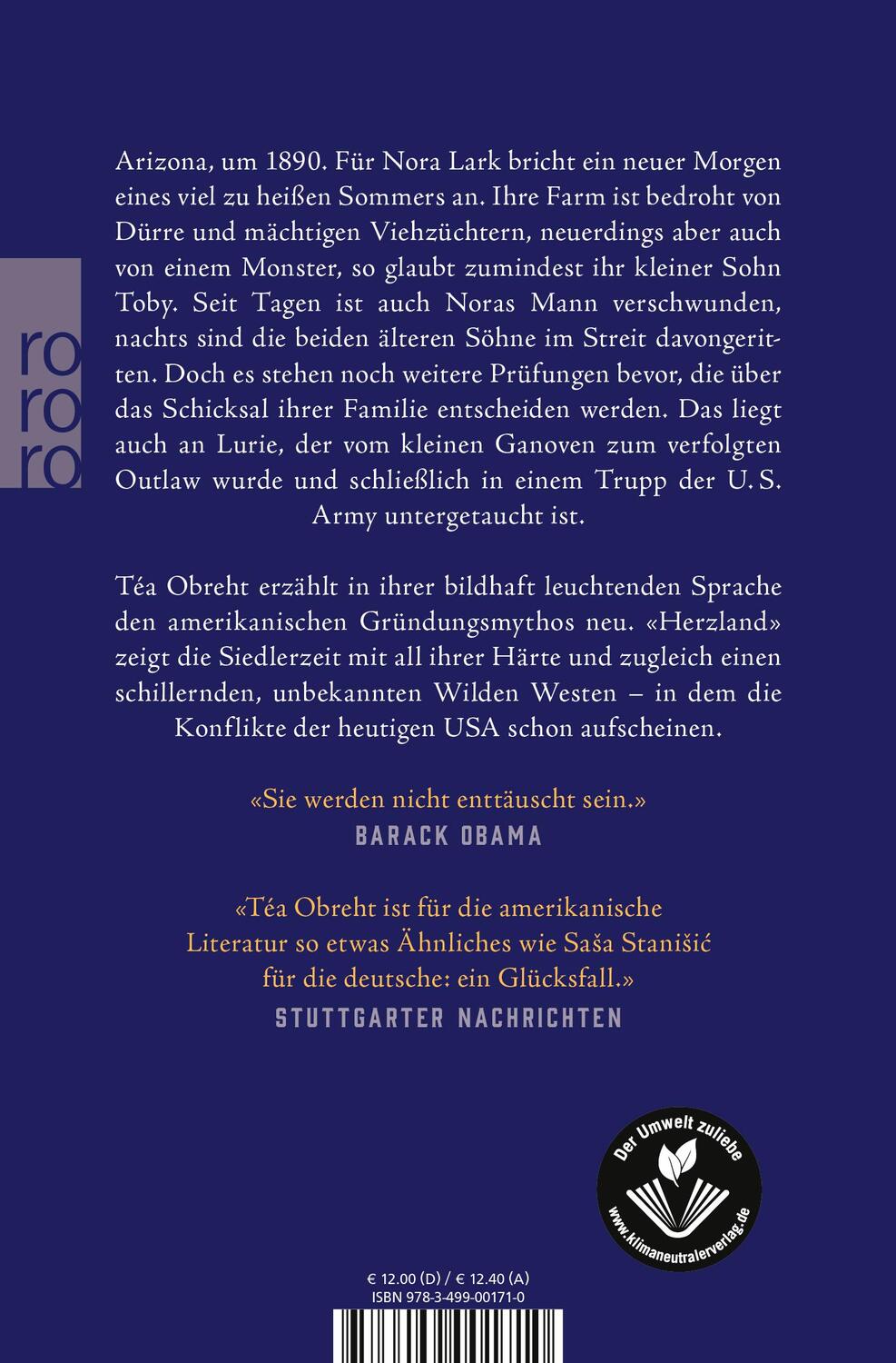 Rückseite: 9783499001710 | Herzland | Téa Obreht | Taschenbuch | Deutsch | 2021