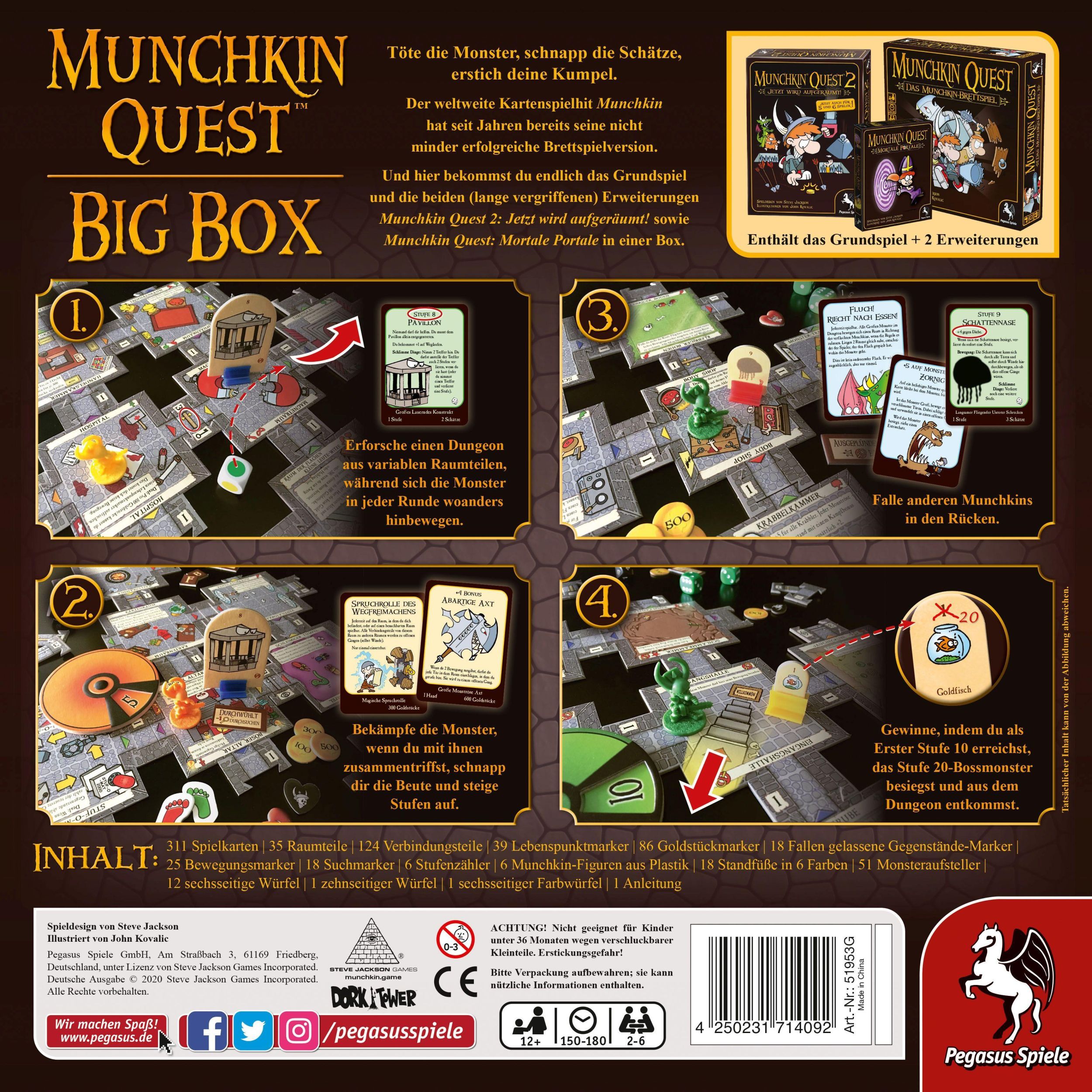 Bild: 4250231714092 | Munchkin Quest: Das Brettspiel, 2. Edition | Spiel | 51953G | Deutsch