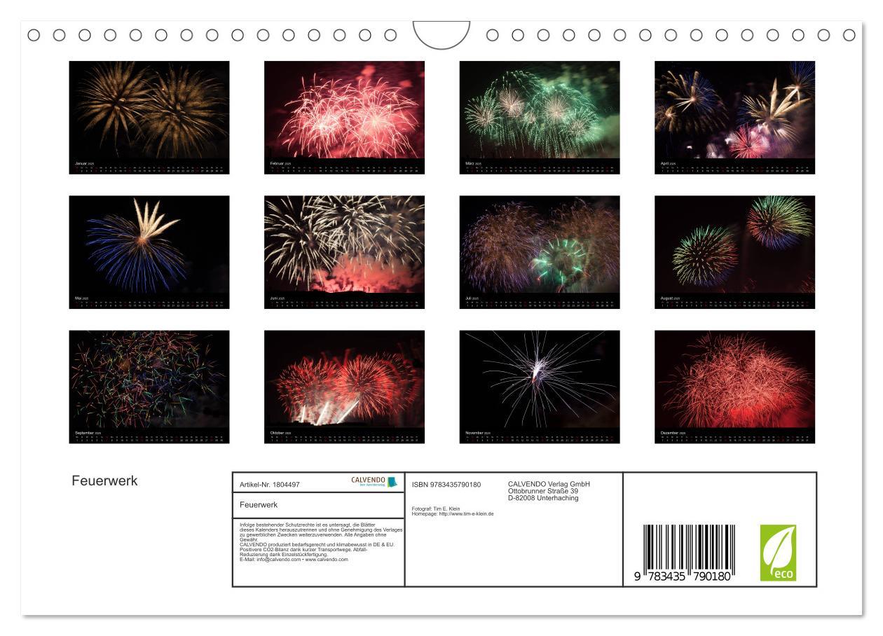 Bild: 9783435790180 | Feuerwerk (Wandkalender 2025 DIN A4 quer), CALVENDO Monatskalender