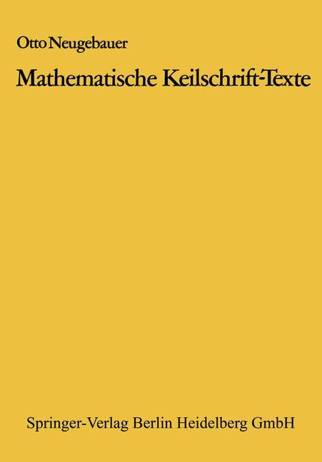 Cover: 9783662319673 | Mathematische Keilschrift-Texte | Mathematical Cuneiform Texts | Buch