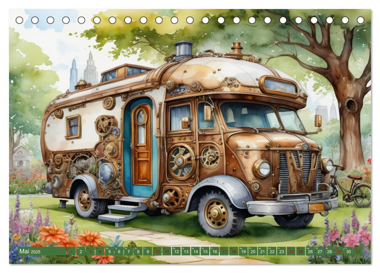 Bild: 9783457150658 | Steampunk Wohnmobile (Tischkalender 2025 DIN A5 quer), CALVENDO...