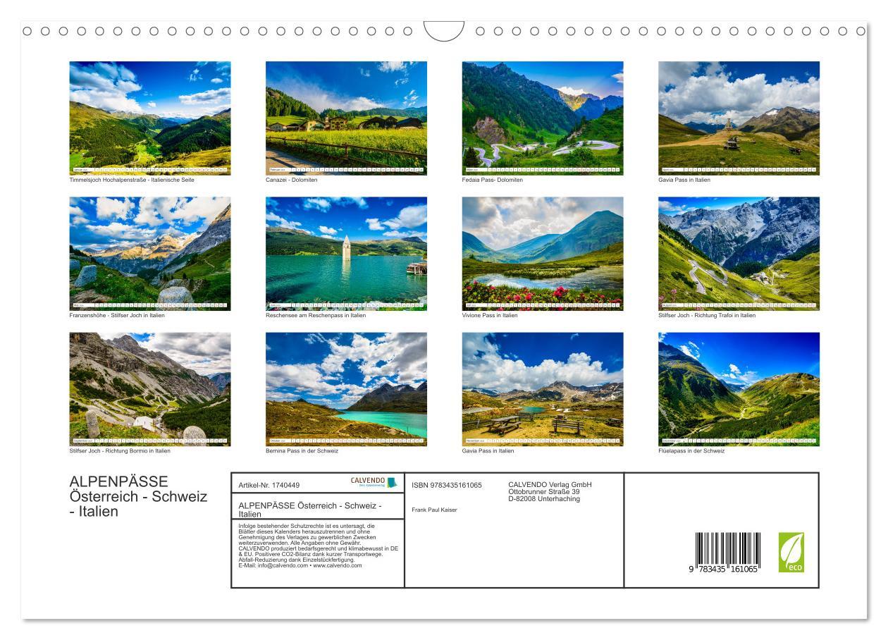 Bild: 9783435161065 | ALPENPÄSSE Österreich - Schweiz - Italien (Wandkalender 2025 DIN A3...