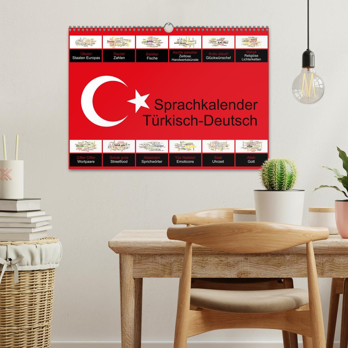 Bild: 9783435541836 | Sprachkalender Türkisch-Deutsch (Wandkalender 2025 DIN A3 quer),...