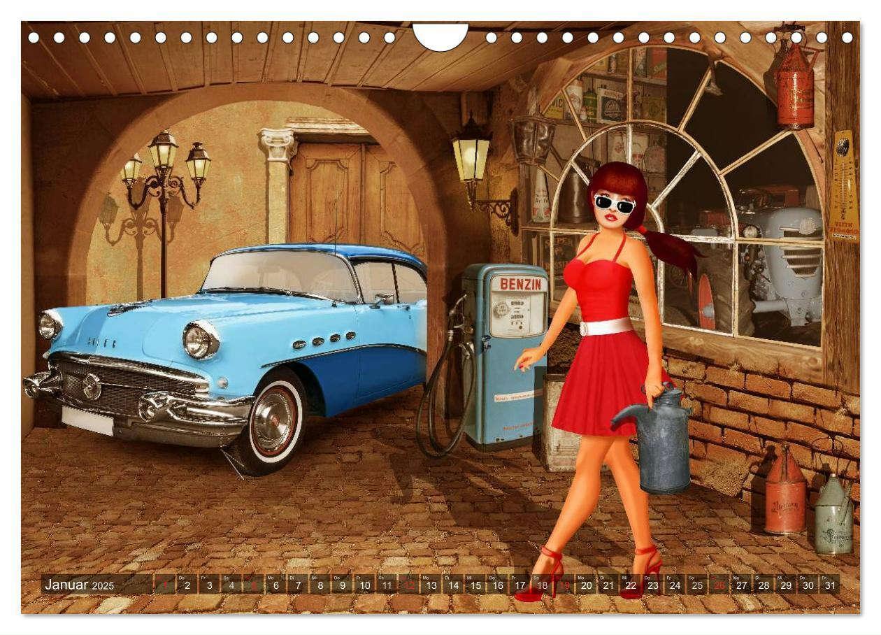 Bild: 9783435473793 | Oldtimer und Pin-Up Girls by Mausopardia (Wandkalender 2025 DIN A4...