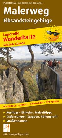 Cover: 9783899204513 | Malerweg Elbsandsteingebirge 1:25 000 | (Land-)Karte | Deutsch | 2010