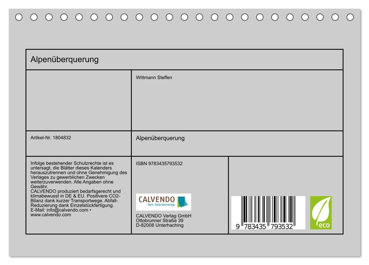 Bild: 9783435793532 | Alpenüberquerung (Tischkalender 2025 DIN A5 quer), CALVENDO...