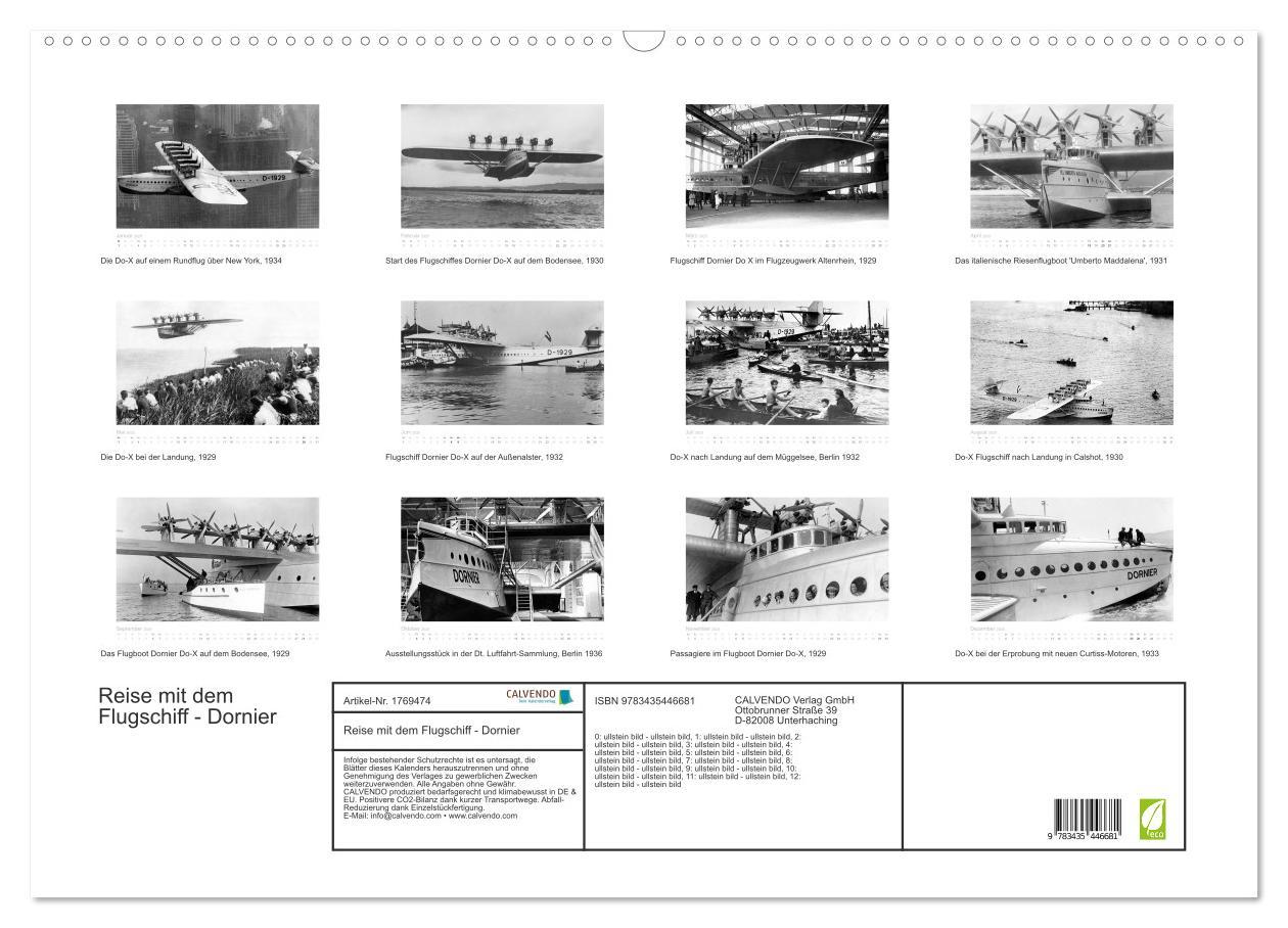 Bild: 9783435446681 | Reise mit dem Flugschiff - Dornier (Wandkalender 2025 DIN A2 quer),...