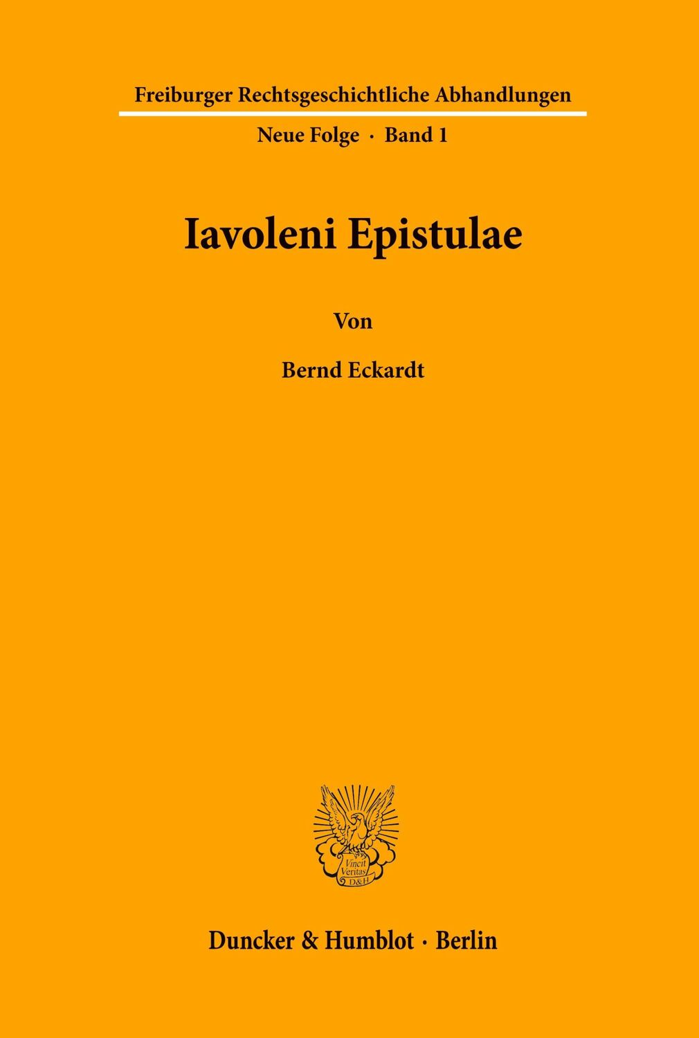 Cover: 9783428041145 | Iavoleni Epistulae. | Bernd Eckardt | Taschenbuch | Paperback | 244 S.