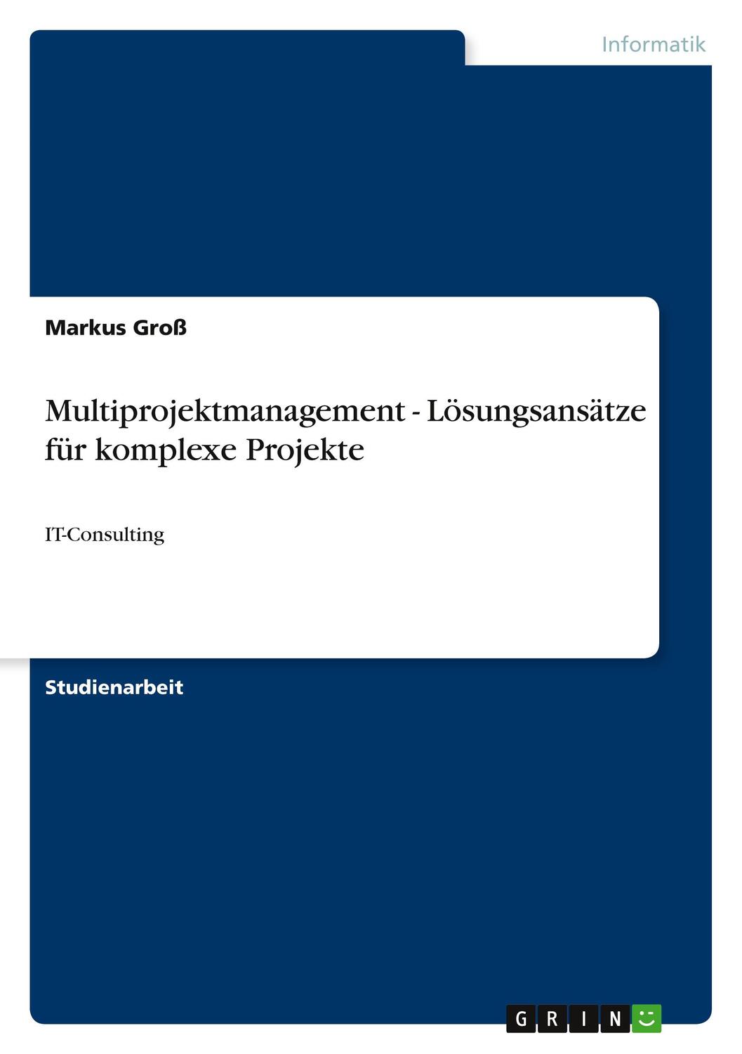 Cover: 9783640814251 | Multiprojektmanagement - Lösungsansätze für komplexe Projekte | Groß