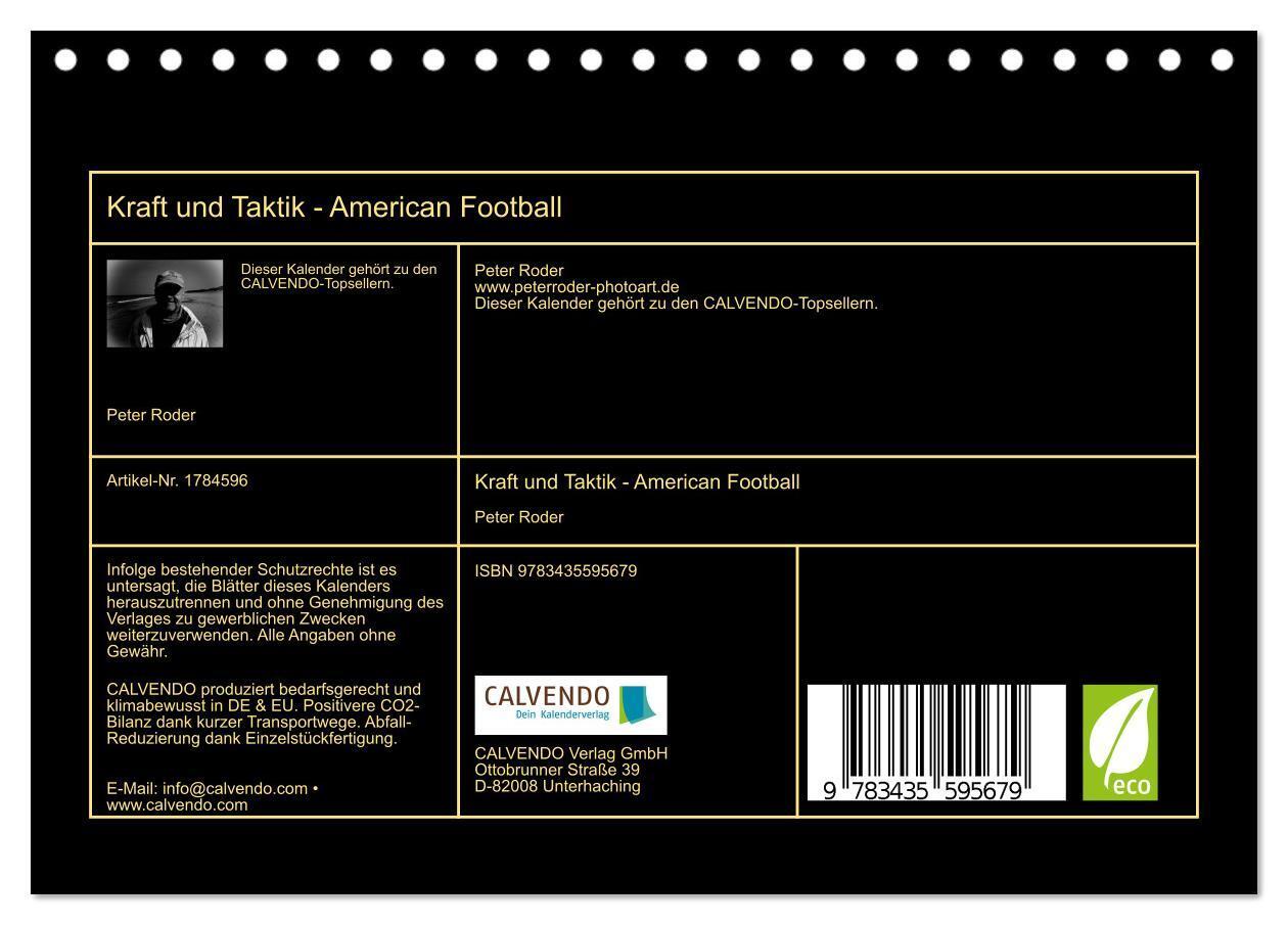 Bild: 9783435595679 | Kraft und Taktik - American Football (Tischkalender 2025 DIN A5...