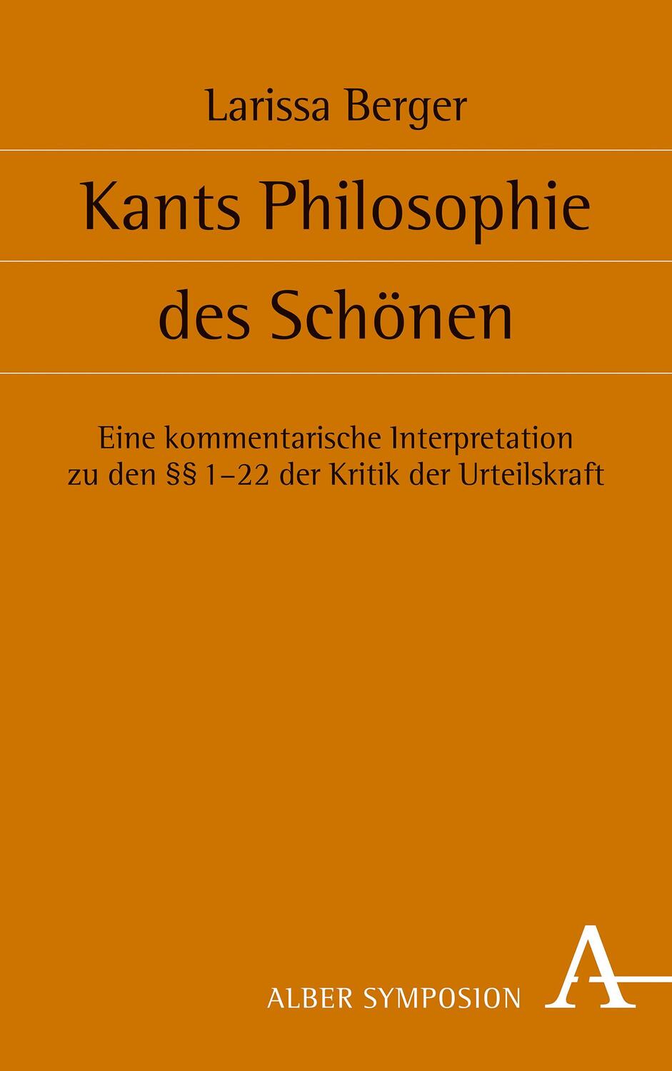 Cover: 9783495492239 | Kants Philosophie des Schönen | Larissa Berger | Buch | gebunden