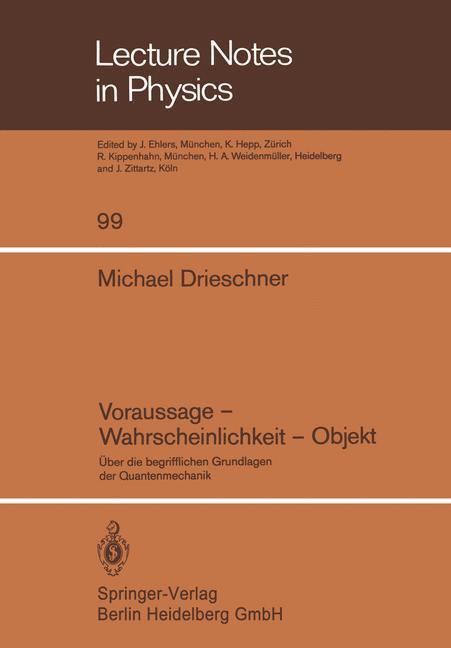 Cover: 9783540092483 | Voraussage ¿ Wahrscheinlichkeit ¿ Objekt | M. Drieschner | Taschenbuch