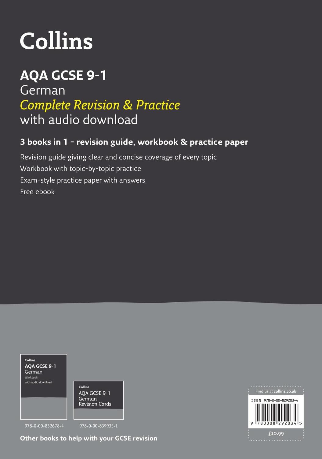 Rückseite: 9780008292034 | AQA GCSE 9-1 German All-in-One Complete Revision and Practice | Buch