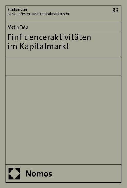 Cover: 9783756015726 | Finfluenceraktivitäten im Kapitalmarkt | Metin Tatu | Taschenbuch