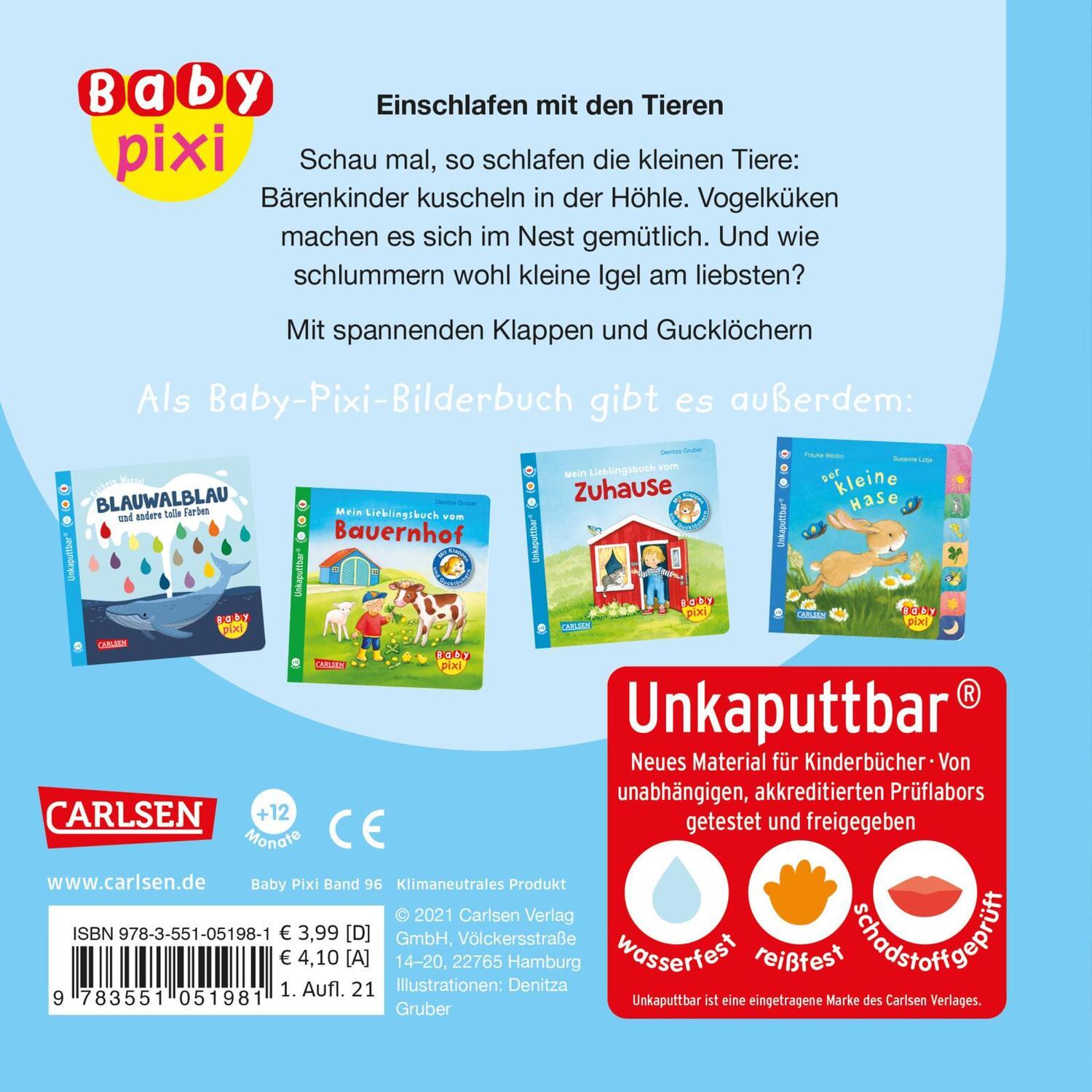 Rückseite: 9783551051981 | Baby Pixi (unkaputtbar) 96: Mein Lieblingsbuch vom Einschlafen mit...