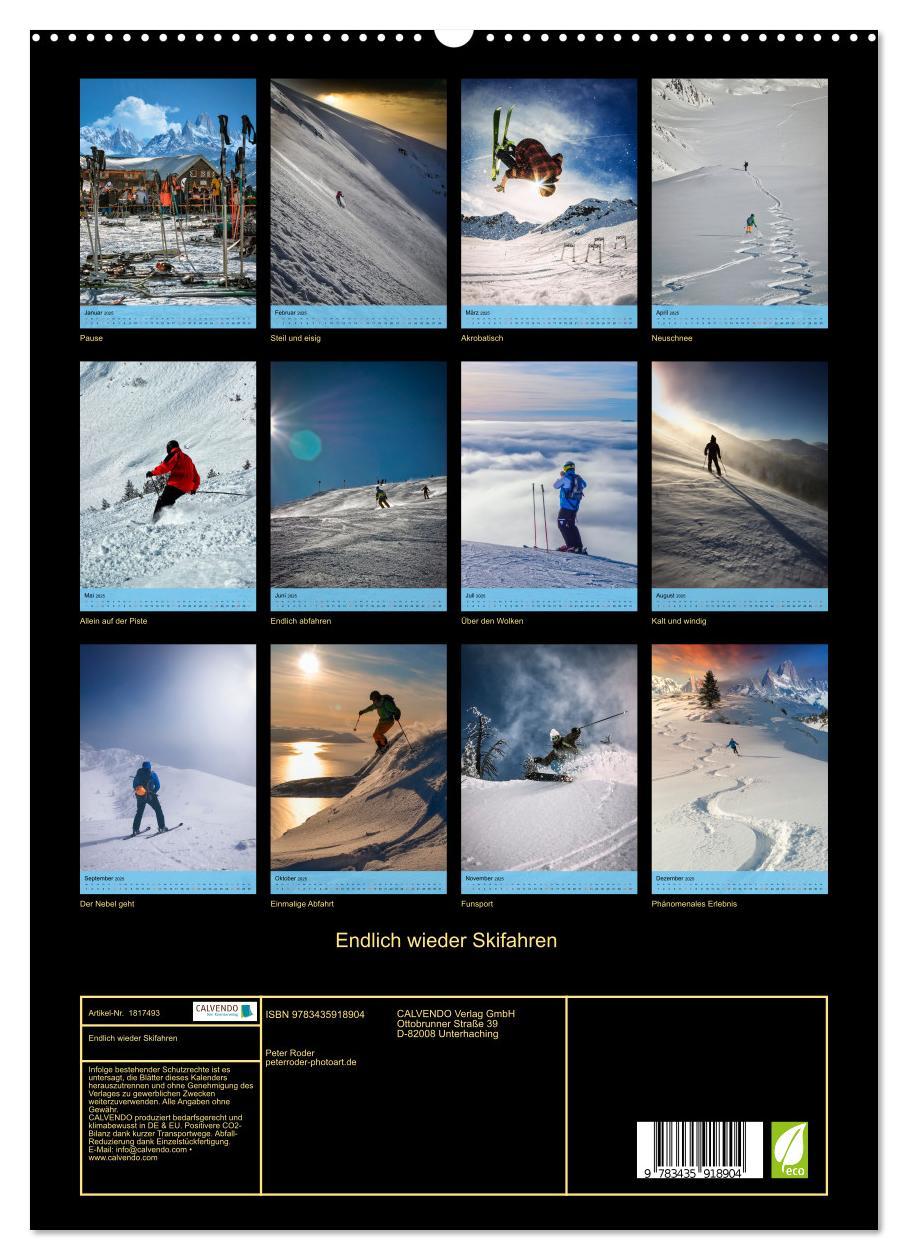 Bild: 9783435918904 | Endlich wieder Skifahren (hochwertiger Premium Wandkalender 2025...