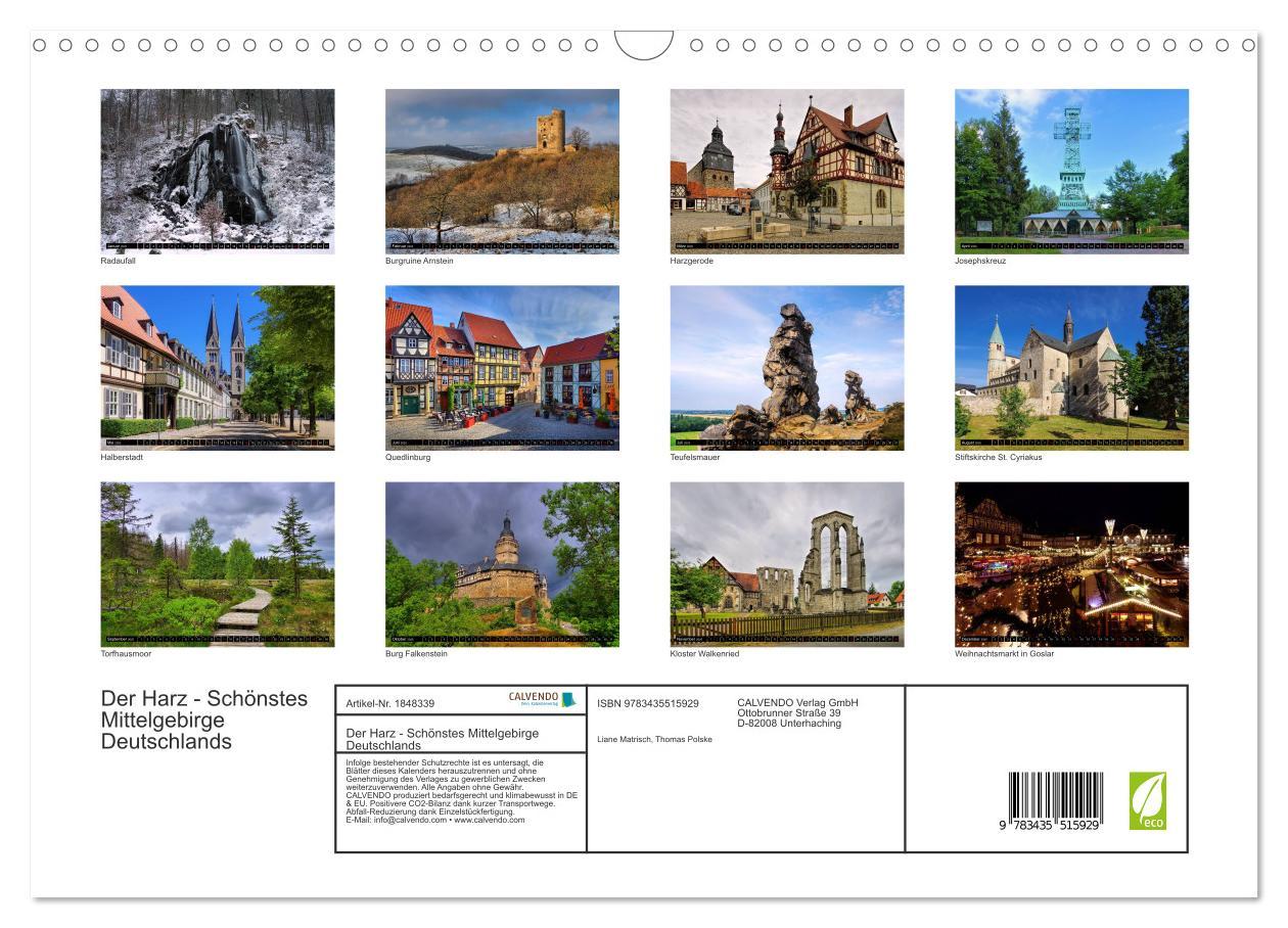 Bild: 9783435515929 | Der Harz - Schönstes Mittelgebirge Deutschlands (Wandkalender 2025...