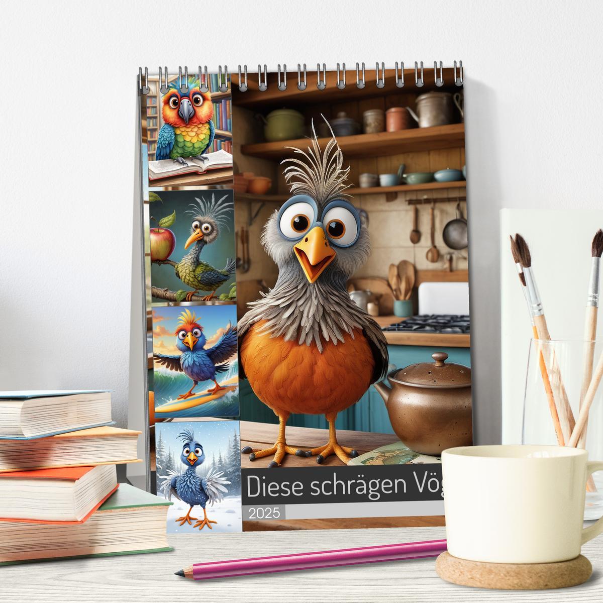 Bild: 9783457150344 | Diese schrägen Vögel (Tischkalender 2025 DIN A5 hoch), CALVENDO...