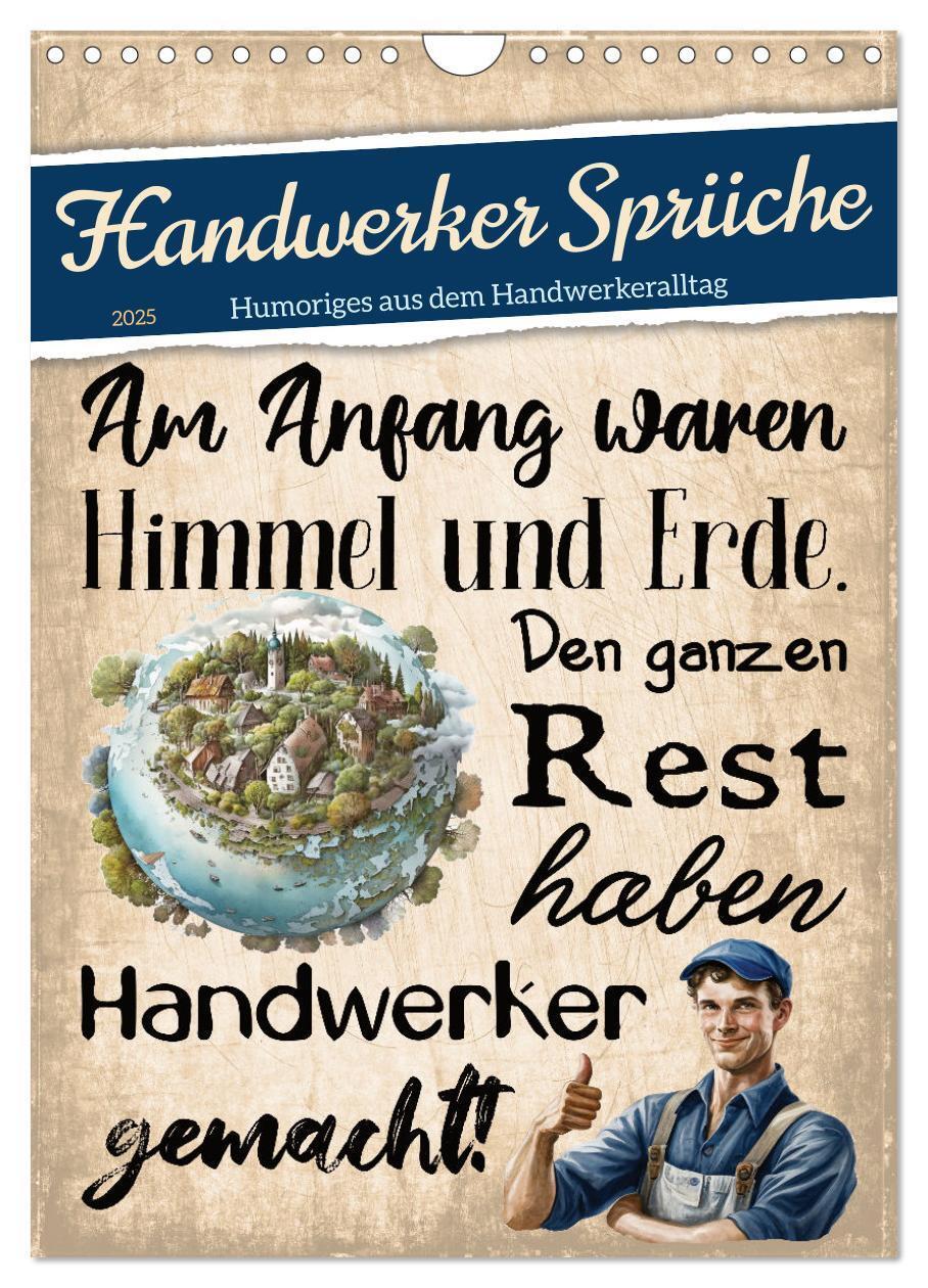 Cover: 9783435868650 | Handwerker Sprüche (Wandkalender 2025 DIN A4 hoch), CALVENDO...