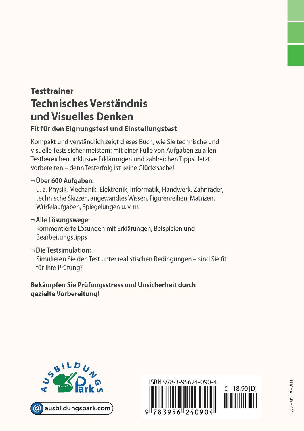 Rückseite: 9783956240904 | Testtrainer Technisches Verständnis und Visuelles Denken | Taschenbuch