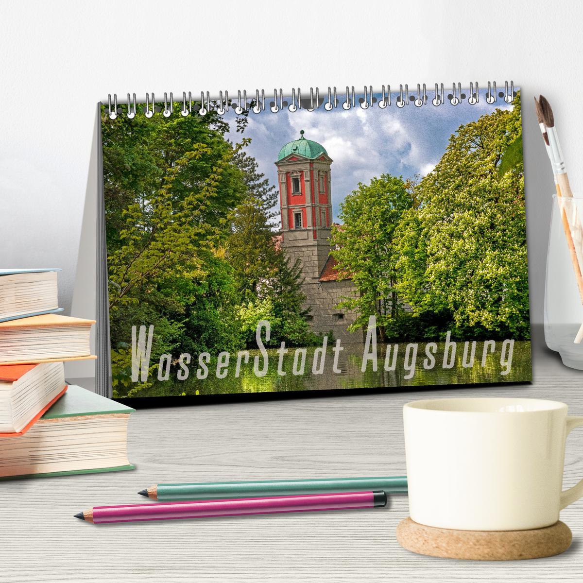 Bild: 9783383909092 | WasserStadt Augsburg (Tischkalender 2025 DIN A5 quer), CALVENDO...