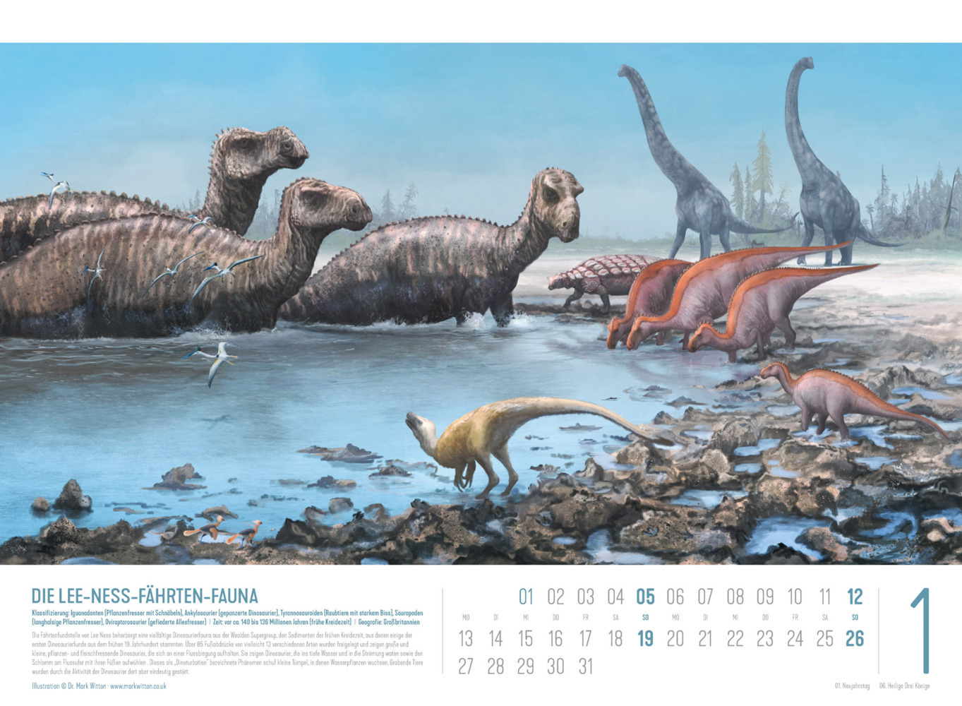 Bild: 9783838435237 | Dinosaurier Kalender 2025 | Dr. Mark Witton (u. a.) | Kalender | 14 S.