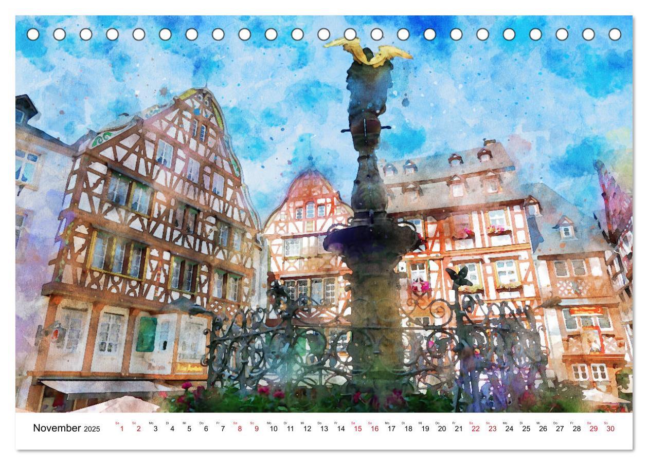 Bild: 9783435140862 | Bernkastel-Kues - Stadtrundgang in Aquarell (Tischkalender 2025 DIN...