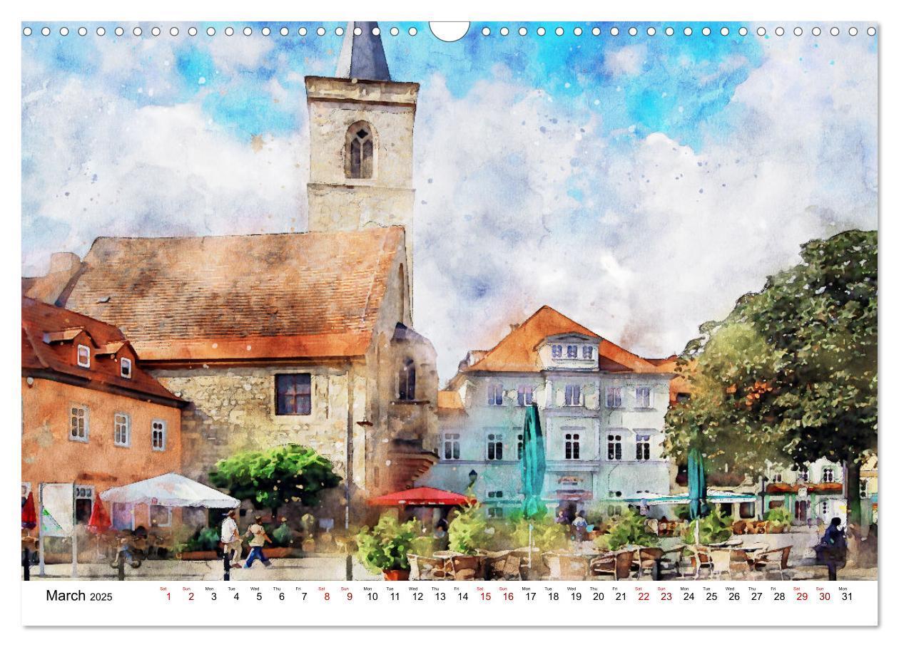 Bild: 9781325935758 | Erfurt - City views in watercolors (Wall Calendar 2025 DIN A3...