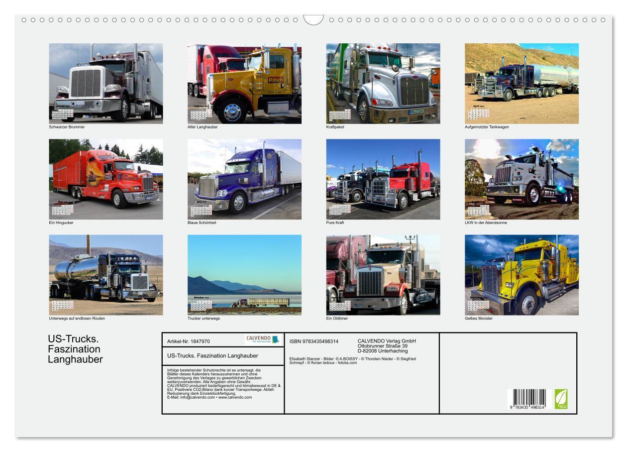 Bild: 9783435498314 | US-Trucks. Faszination Langhauber (Wandkalender 2025 DIN A2 quer),...