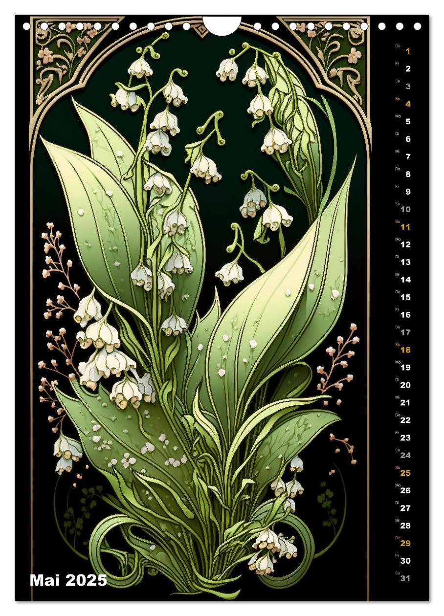 Bild: 9783435869435 | Jugendstil Blumen (Wandkalender 2025 DIN A4 hoch), CALVENDO...