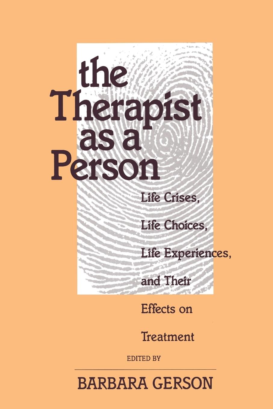 Cover: 9780881633573 | The Therapist as a Person | Barbara Gerson | Taschenbuch | Paperback