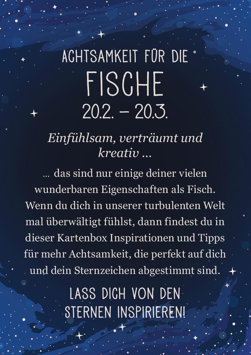 Rückseite: 9783845849768 | Achtsamkeit für die Fische | 50 Astro-Kärtchen | Taschenbuch | 51 S.