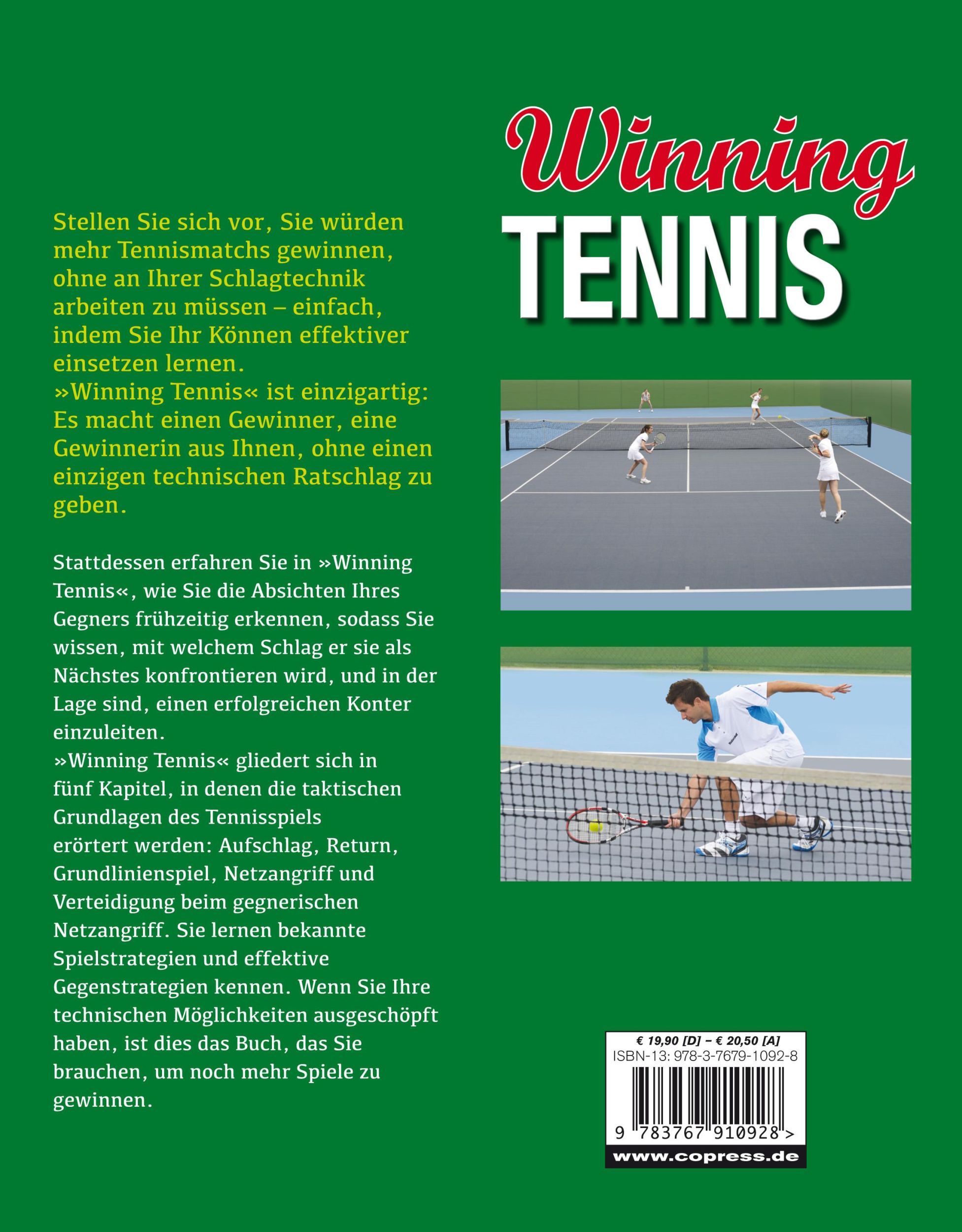 Rückseite: 9783767910928 | Winning Tennis - Das Strategie- und Taktik-Buch | Rob Antoun | Buch