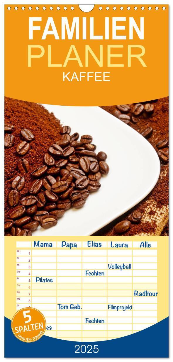 Cover: 9783457126325 | Familienplaner 2025 - KAFFEE 2025 mit 5 Spalten (Wandkalender, 21 x...