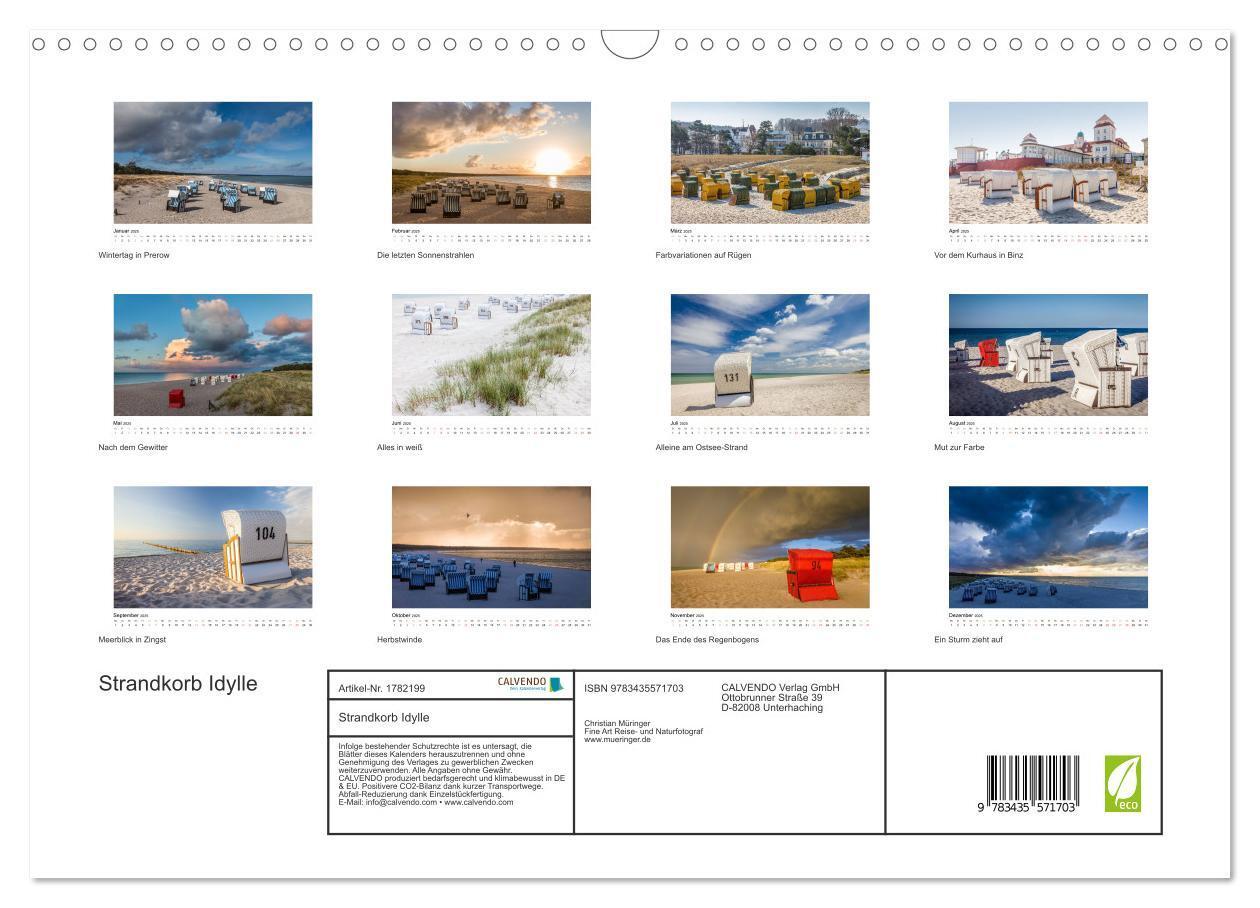 Bild: 9783435571703 | Strandkorb Idylle (Wandkalender 2025 DIN A3 quer), CALVENDO...