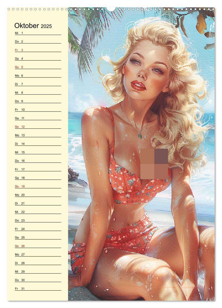 Bild: 9783457126813 | Pin-up-Girls. Sexappeal am Strand (Wandkalender 2025 DIN A2 hoch),...