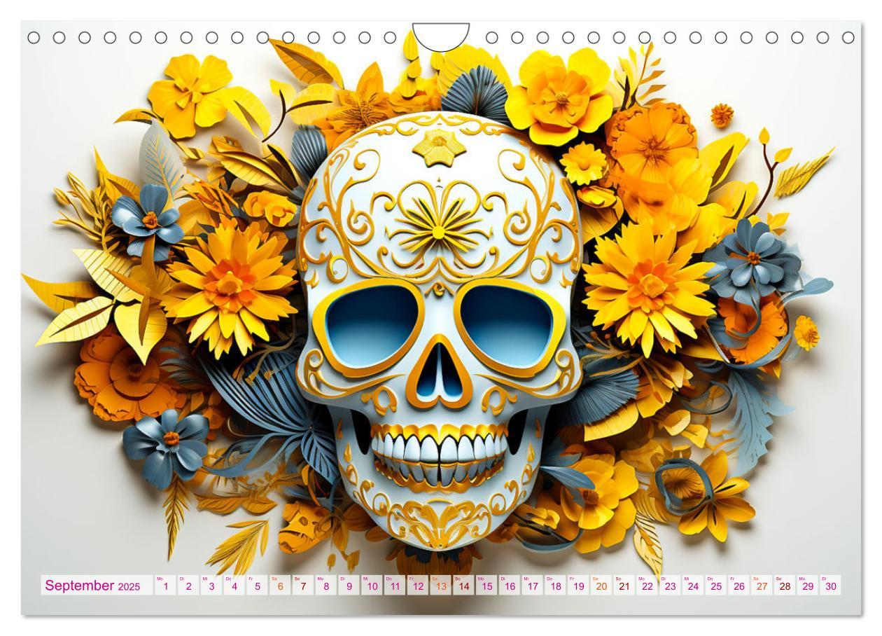 Bild: 9783383854507 | Skull Flower - Totenkopf ART (Wandkalender 2025 DIN A4 quer),...