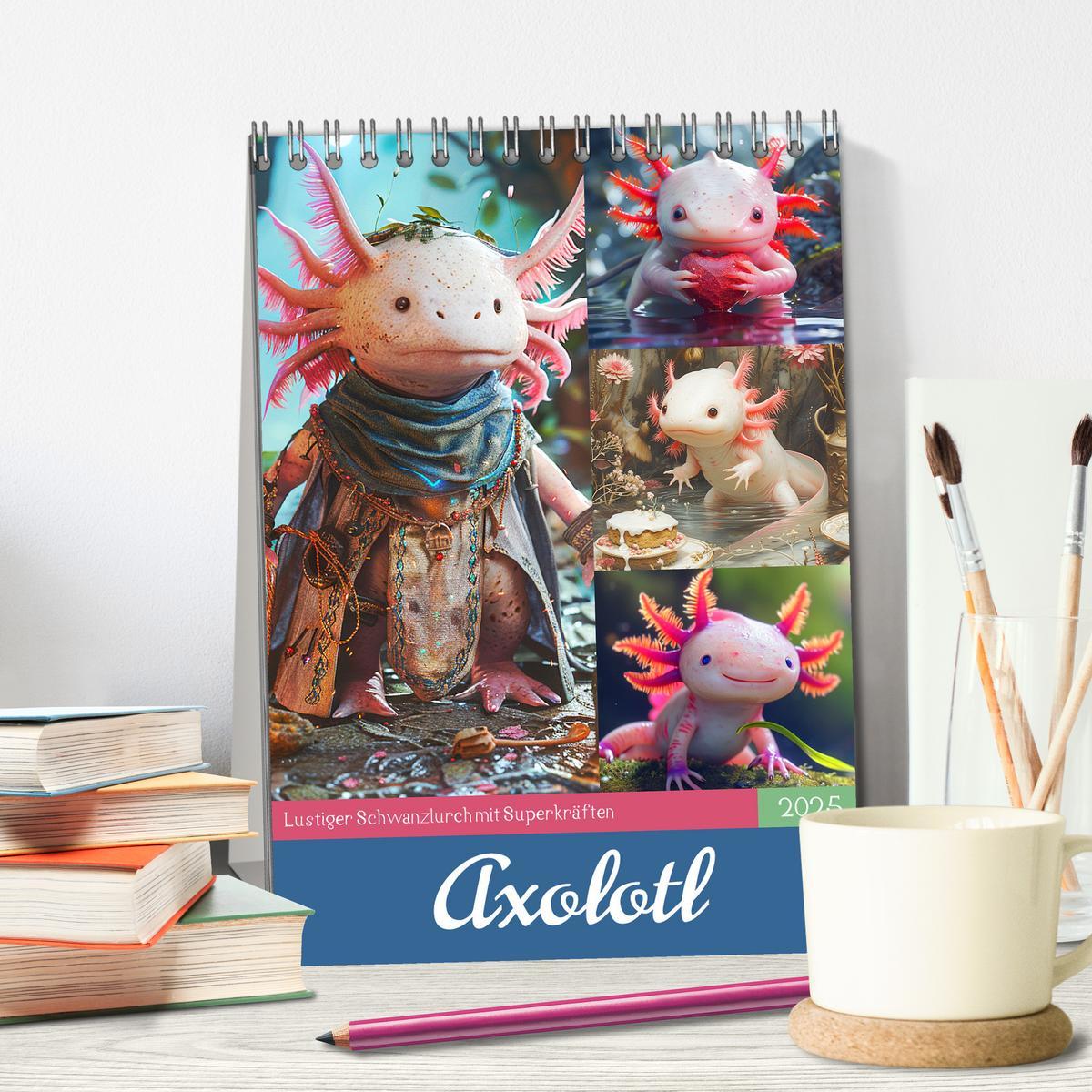 Bild: 9783383807909 | Axolotl. Lustiger Schwanzlurch mit Superkräften (Tischkalender 2025...