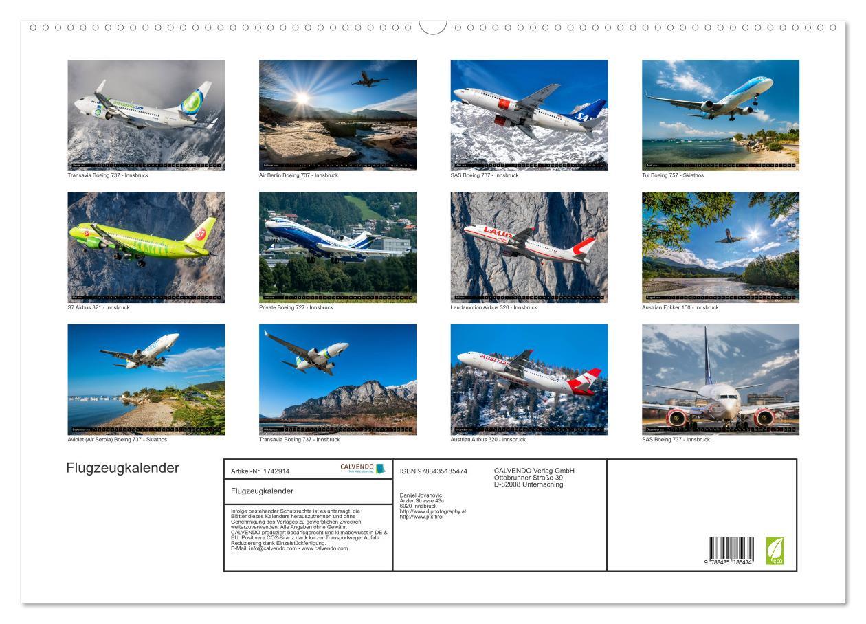 Bild: 9783435185474 | Flugzeugkalender (Wandkalender 2025 DIN A2 quer), CALVENDO...