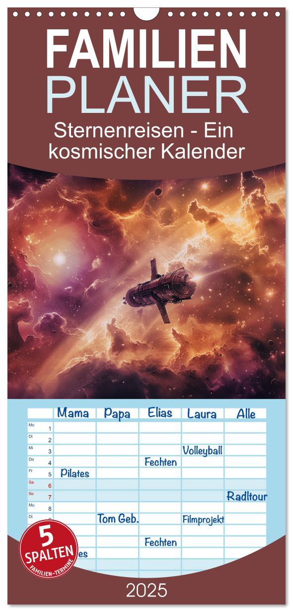 Cover: 9783457153956 | Familienplaner 2025 - Sternenreisen - Ein kosmischer Kalender mit 5...