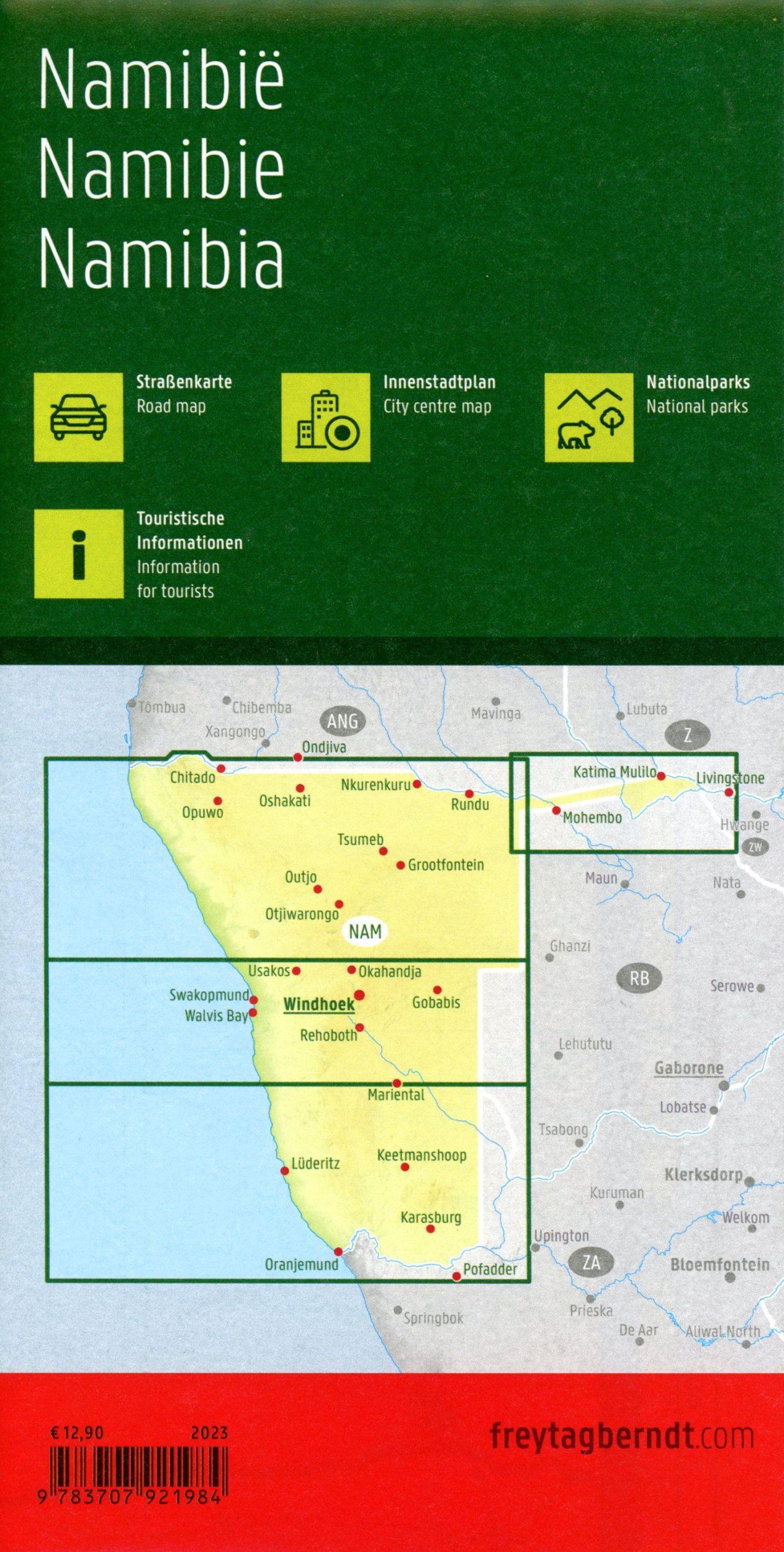 Bild: 9783707921984 | Namibia, Straßenkarte 1:1.000.000, freytag &amp; berndt | Freytag &amp; Berndt