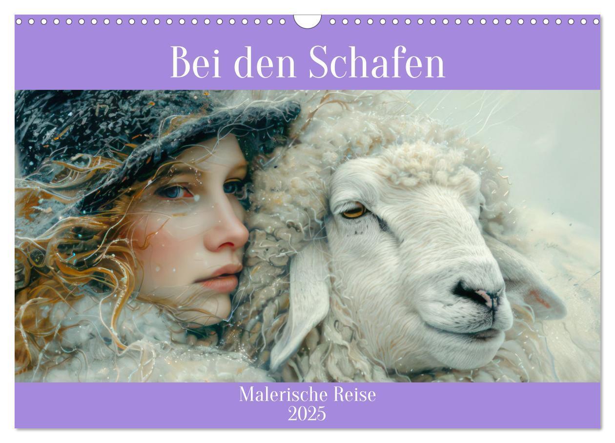 Cover: 9783457151877 | Bei den Schafen - Malerische Reise (Wandkalender 2025 DIN A3 quer),...