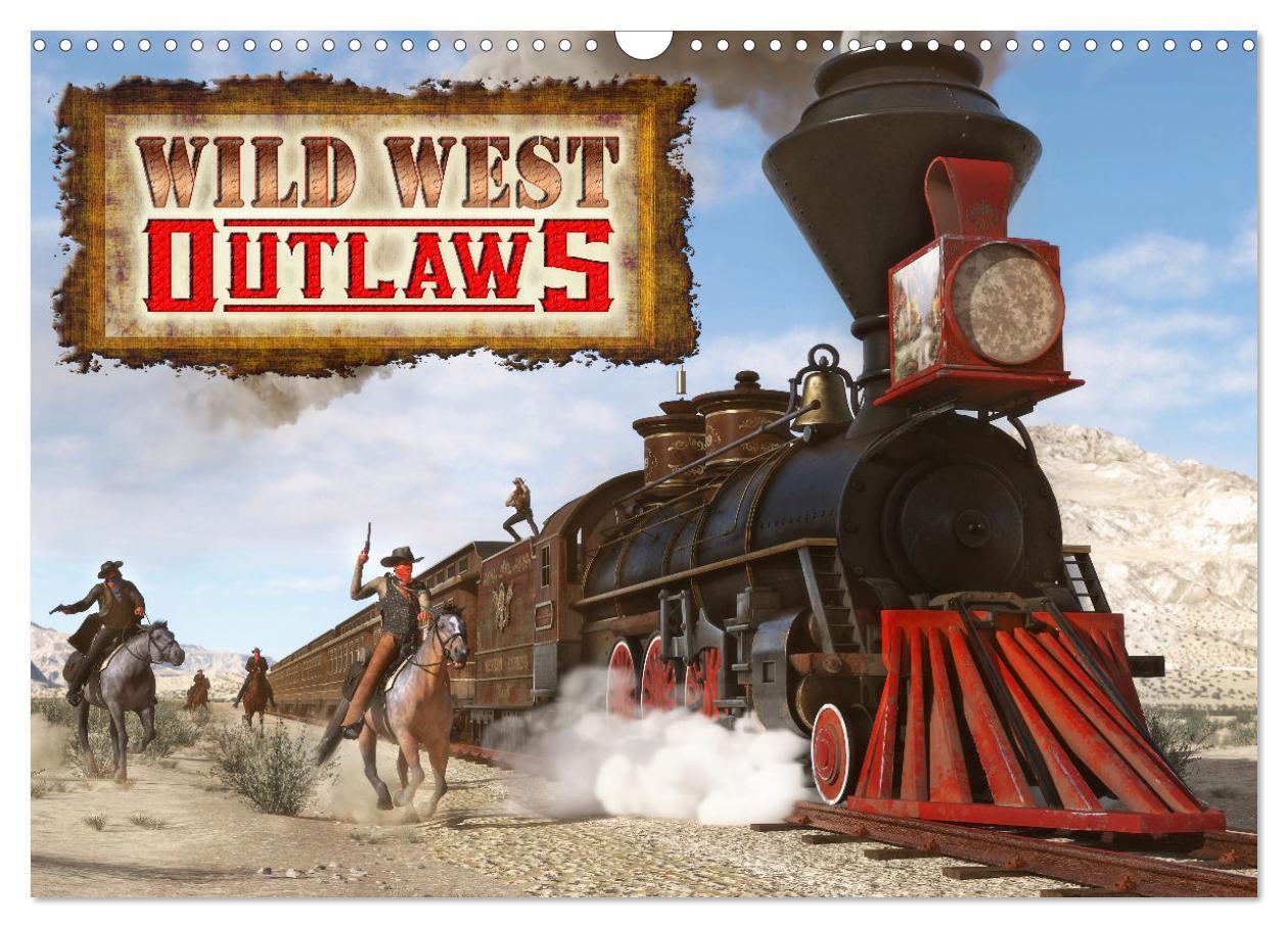 Cover: 9783383875823 | Wild West Outlaws (Wandkalender 2025 DIN A3 quer), CALVENDO...