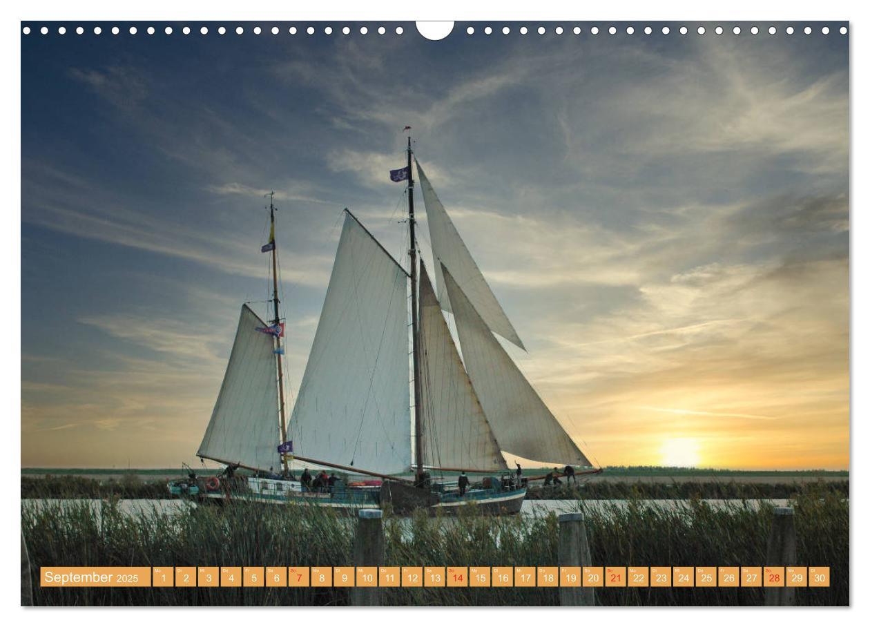 Bild: 9783435154494 | Segeln im Sonnenuntergang (Wandkalender 2025 DIN A3 quer), CALVENDO...