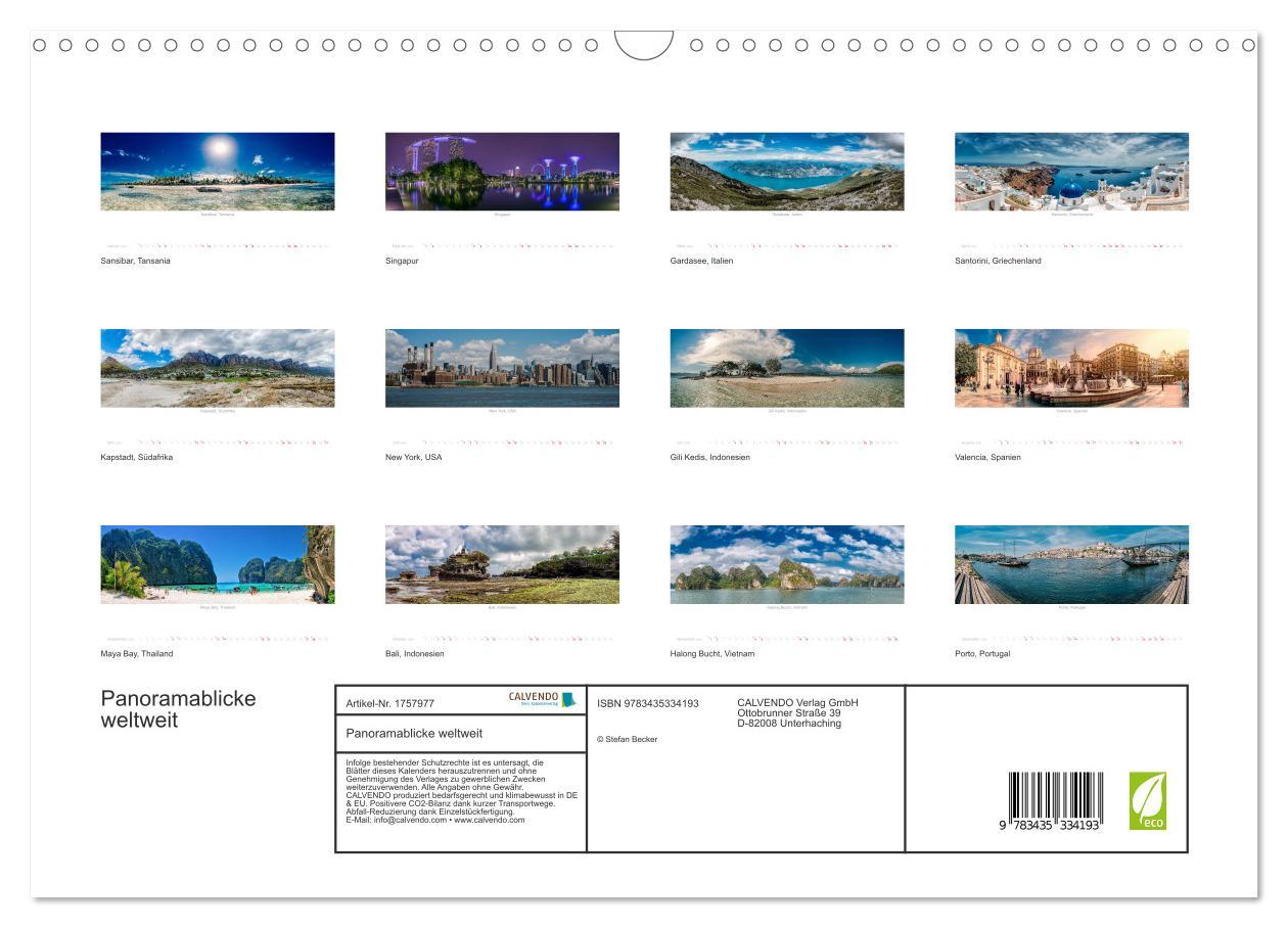 Bild: 9783435334193 | Panoramablicke weltweit (Wandkalender 2025 DIN A3 quer), CALVENDO...