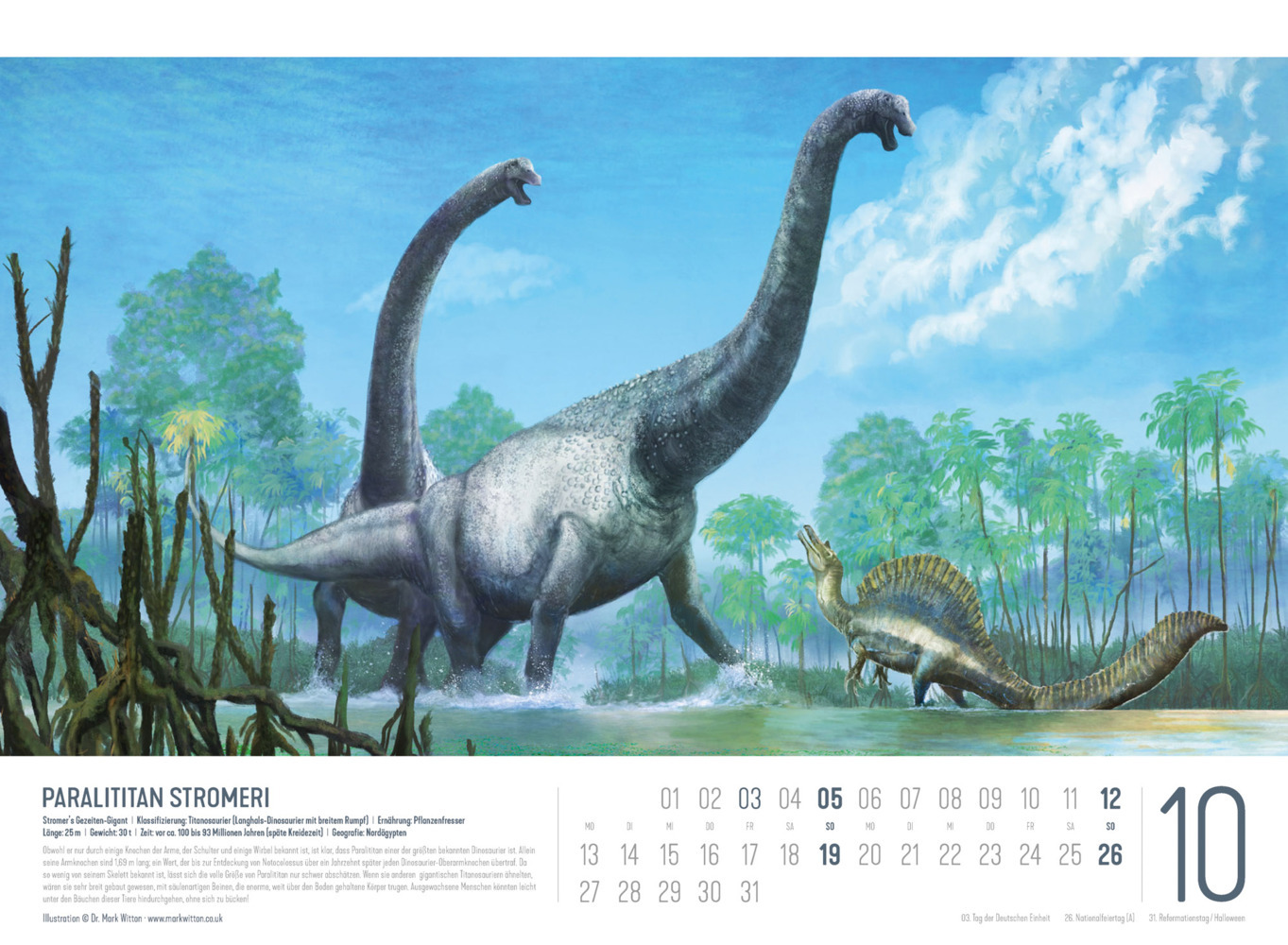 Bild: 9783838435237 | Dinosaurier Kalender 2025 | Dr. Mark Witton (u. a.) | Kalender | 14 S.