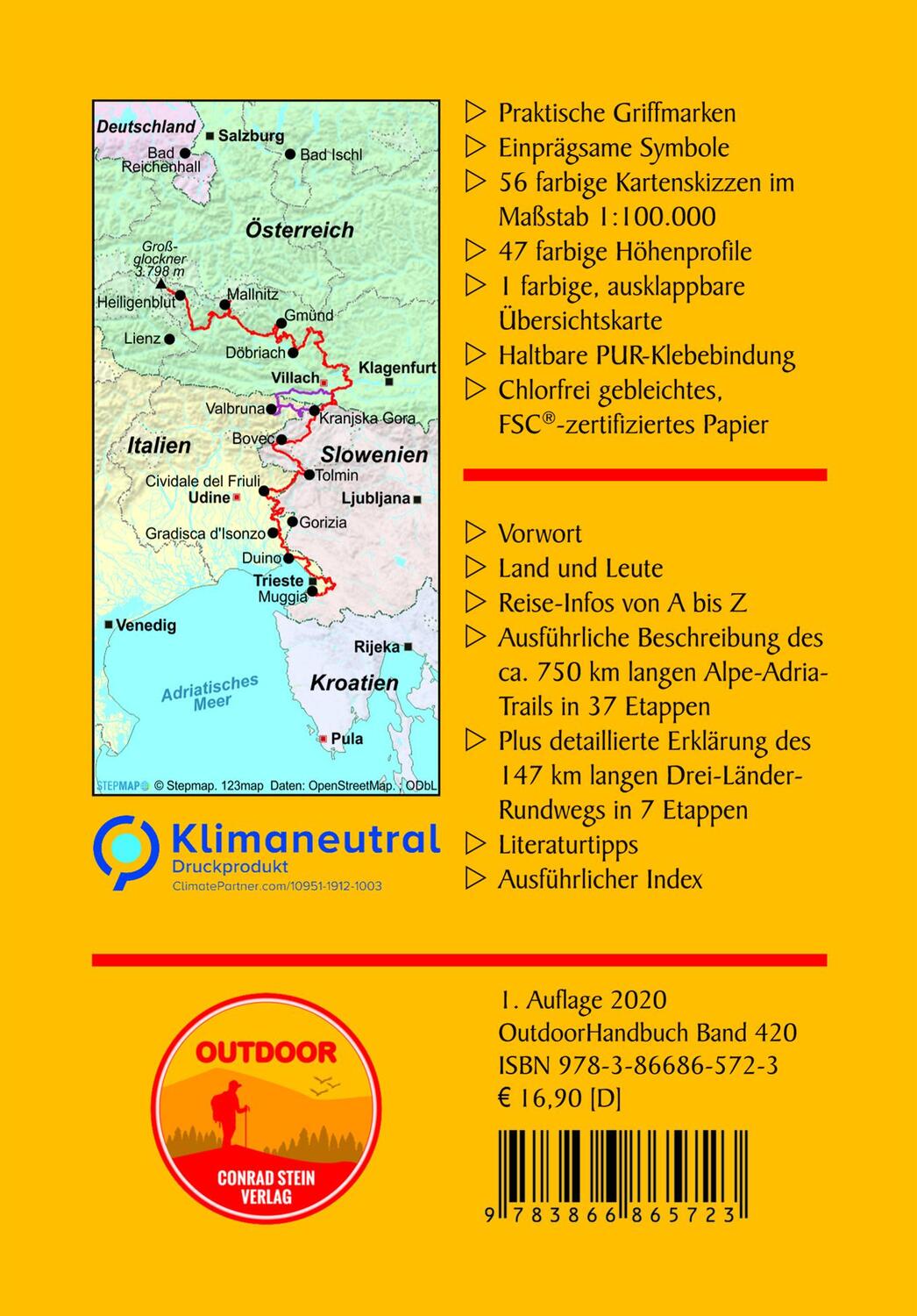 Rückseite: 9783866865723 | Alpe-Adria-Trail | Roland Schmellenkamp | Taschenbuch | Deutsch | 2020